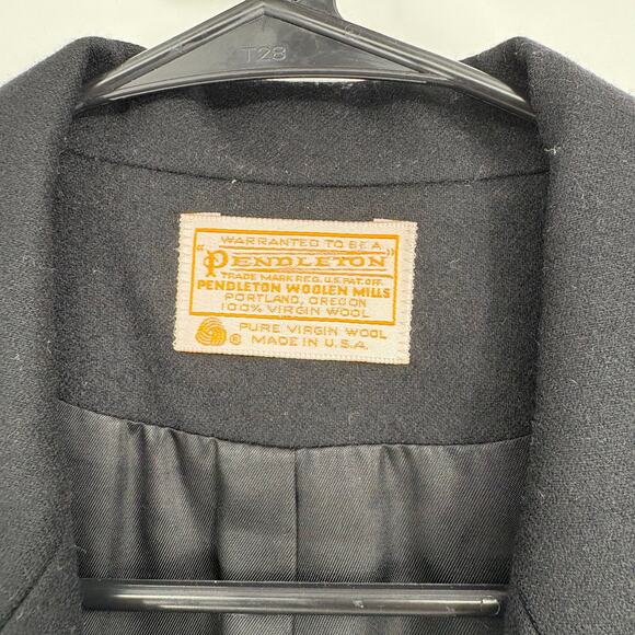 Vintage Pendleton 100% Virgin Wool Black Blazer Size10 Business Career Academia - Picture 3 of 11